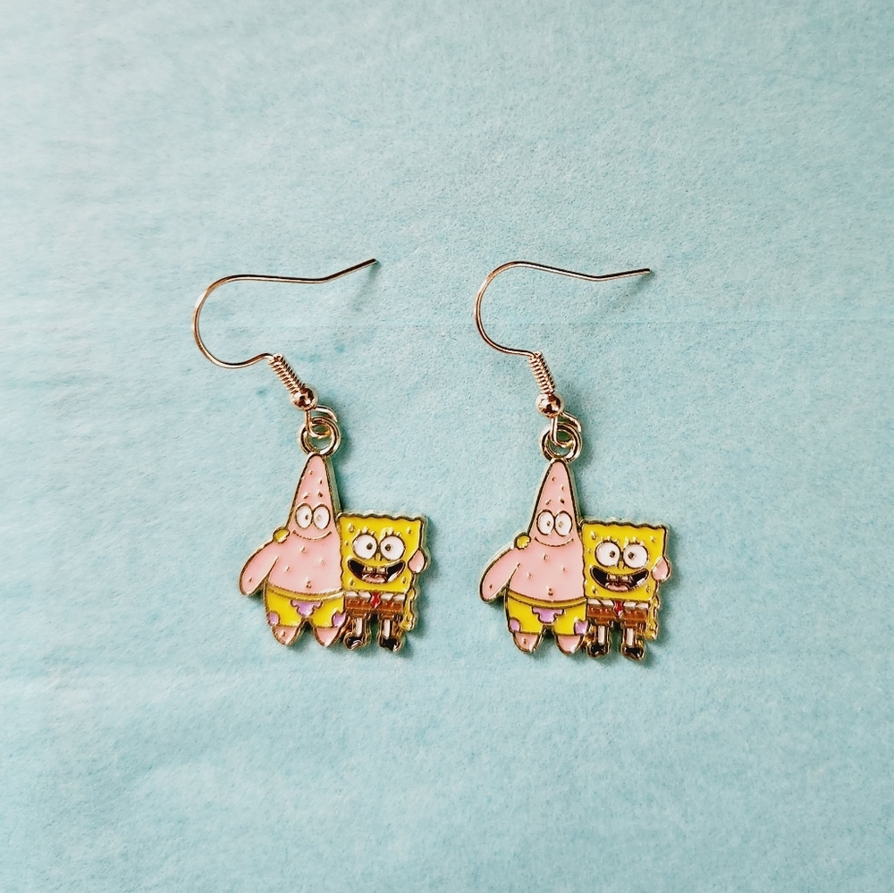🔮3/$15 Best Friends Partick and SpongeBob Earrings